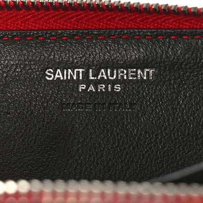 Saint Laurent Calfskin Compact Zip Around Wallet Red 6 of 9