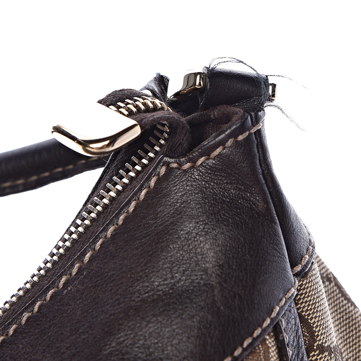 Monogram Large D Gold Hobo Dark Brown