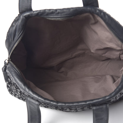 Bottega Veneta Nappa Intrecciato Velvet Embellished Top Handle Bag Black 5 of 13