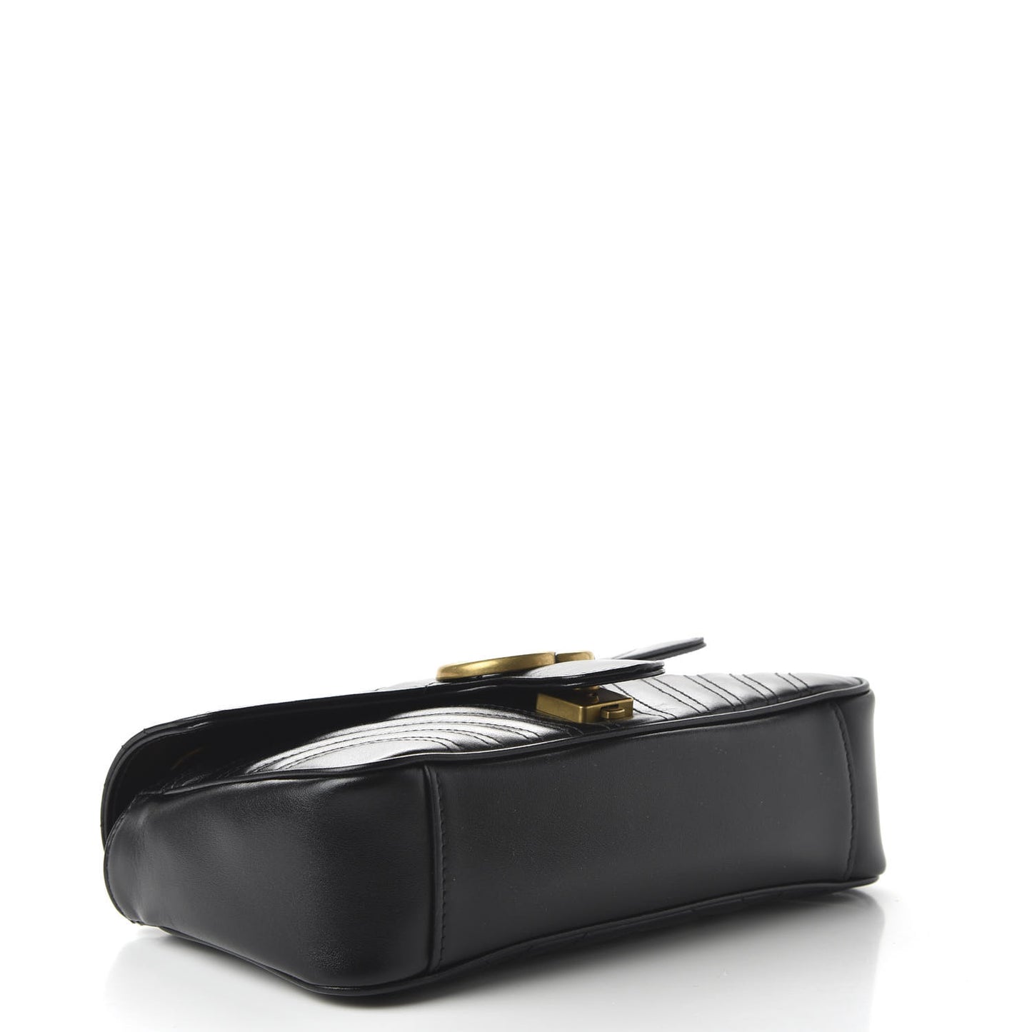 Calfskin Matelasse Small GG Marmont Shoulder Bag Black