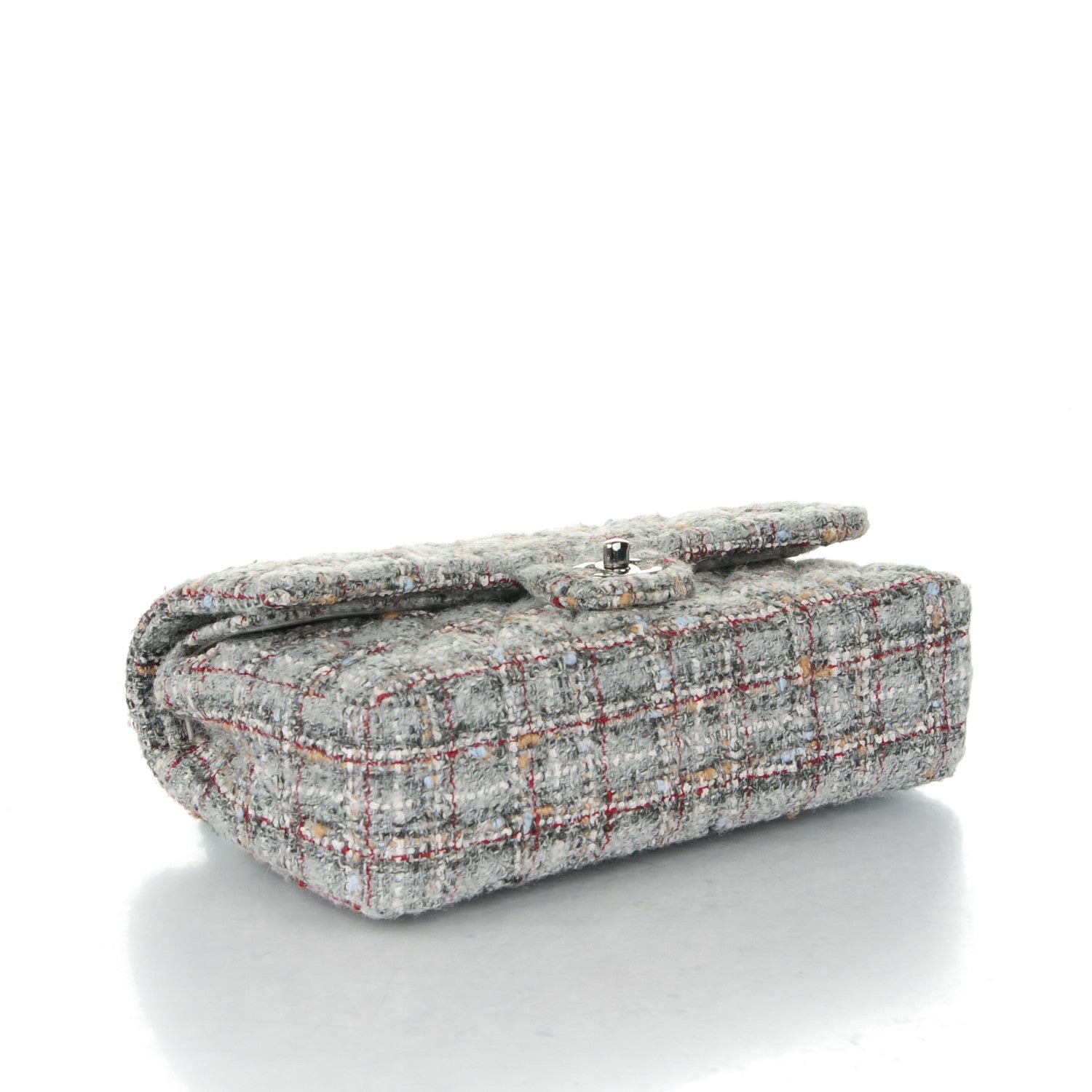 Chanel Tweed Quilted Medium Double Flap Grey 4 of 8