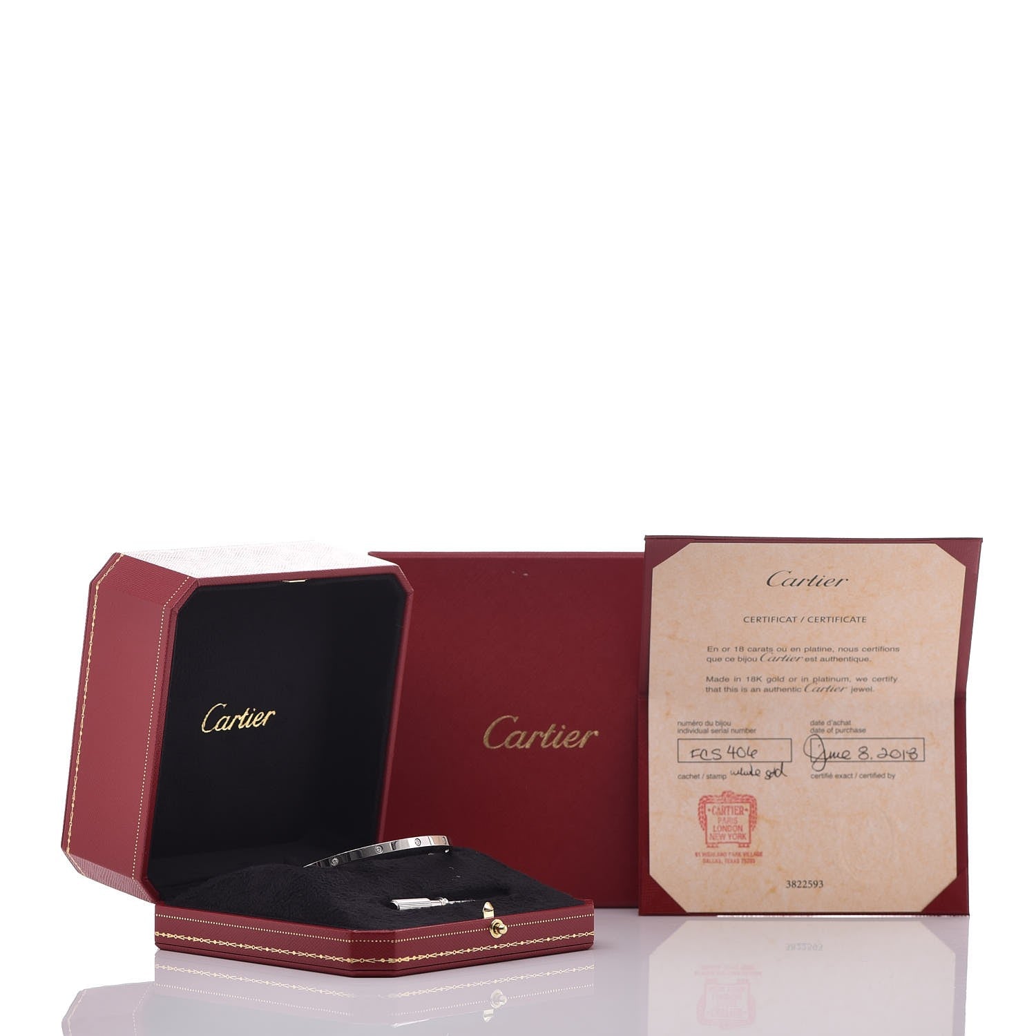 Cartier 18K White Gold 10 Diamond Small LOVE Bracelet 19 6 of 6