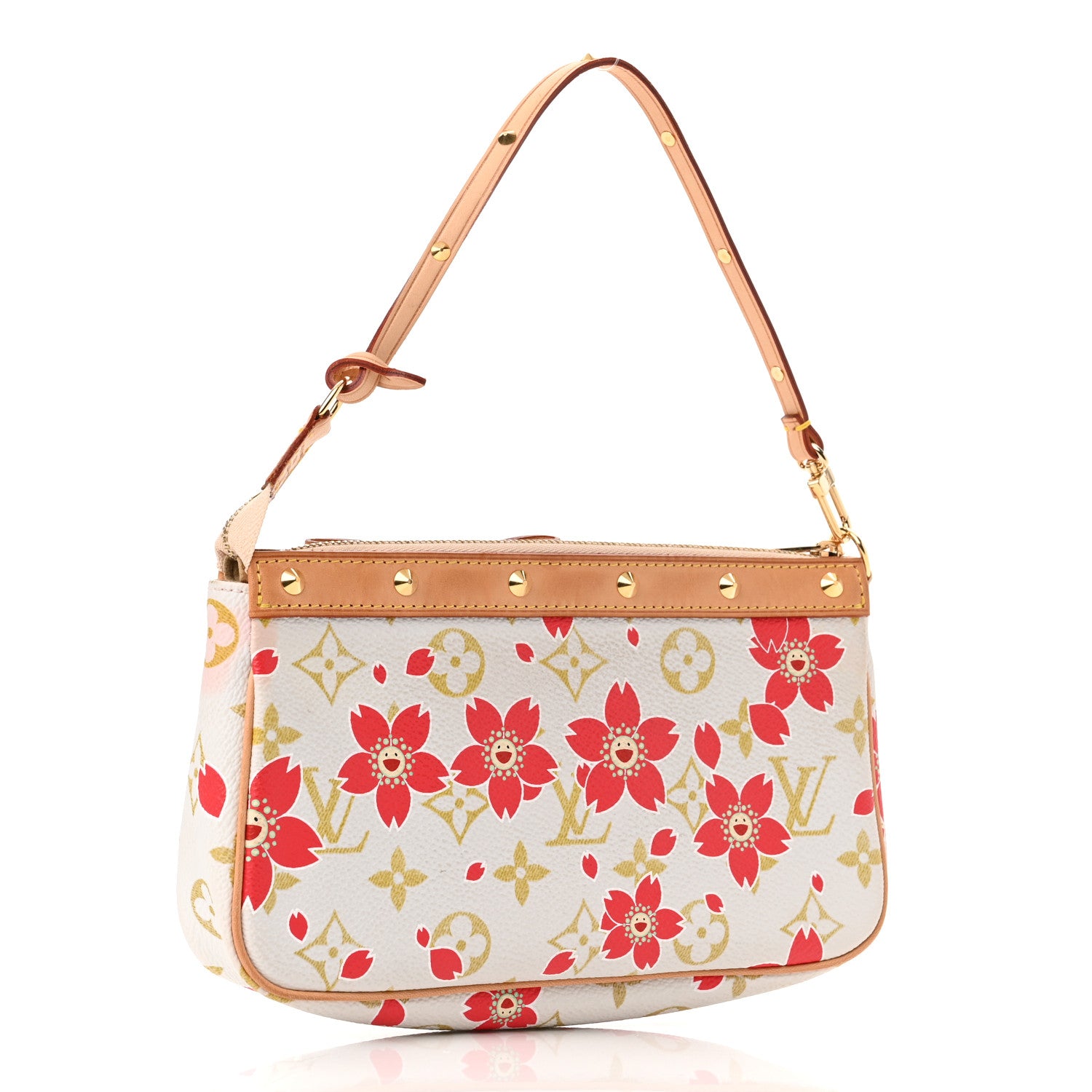 Louis Vuitton Monogram Cherry Blossom Pochette Accessories Red 3 of 10