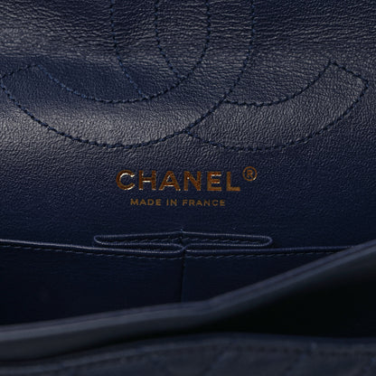 Chanel Crumpled Calfskin Chevron Quilted 2.55 Reissue 226 Navy Blue 6 of 10