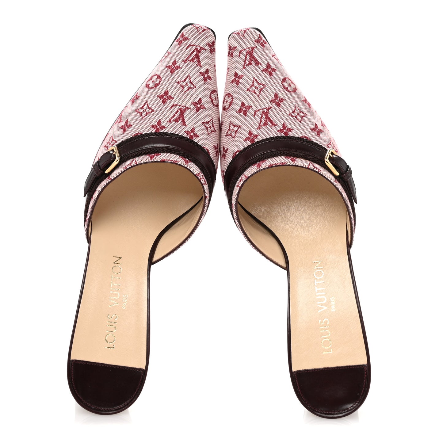 Monogram Mini Lin Mules 38 Cherry
