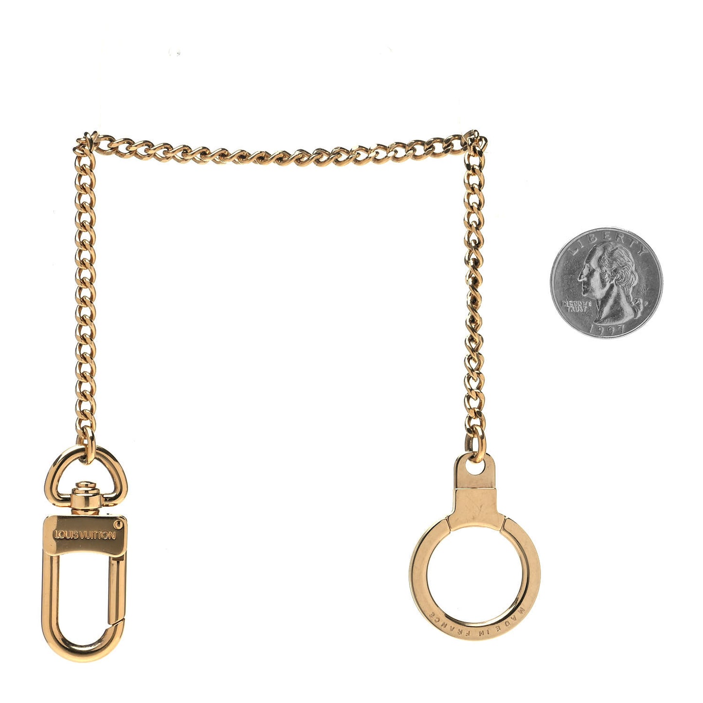 Metal Pochette Extender Key Ring Chain Gold