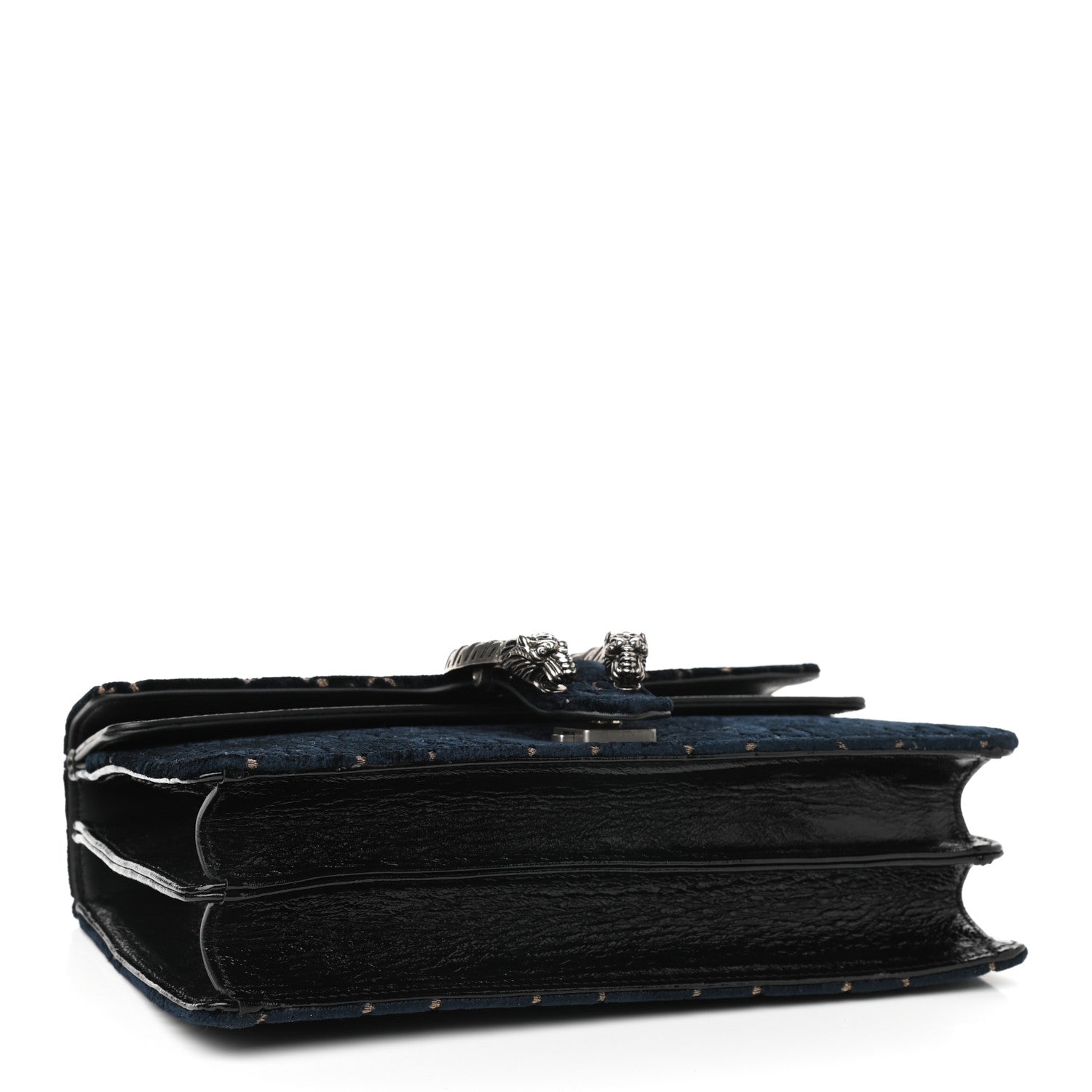Gucci Velvet Skipper GG Monogram Small Dionysus Shoulder Bag Blue Beige Black 4 of 9