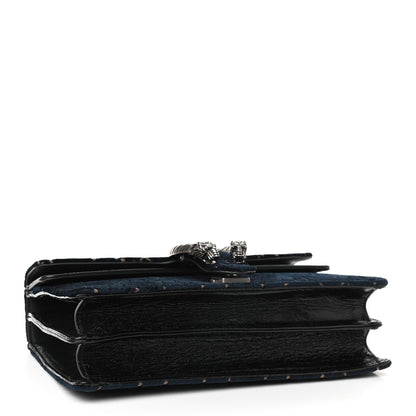 Gucci Velvet Skipper GG Monogram Small Dionysus Shoulder Bag Blue Beige Black 4 of 9