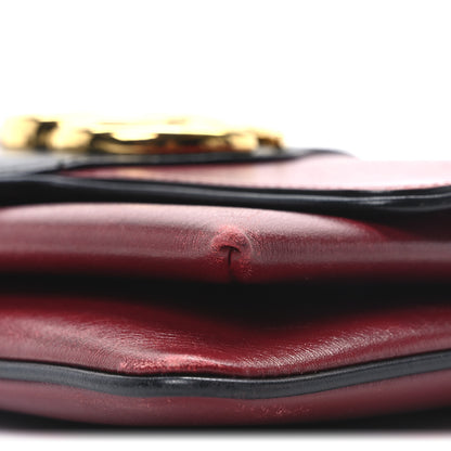 Gucci Vitello Palmellato Lux Bi-Color Small Arli Flap Shoulder Bag New Cherry Red Black 10 of 11