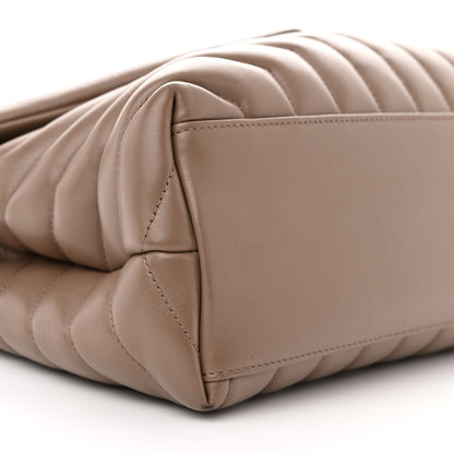 Saint Laurent Calfskin Y Quilted Monogram Medium Loulou Chain Satchel Taupe 9 of 11