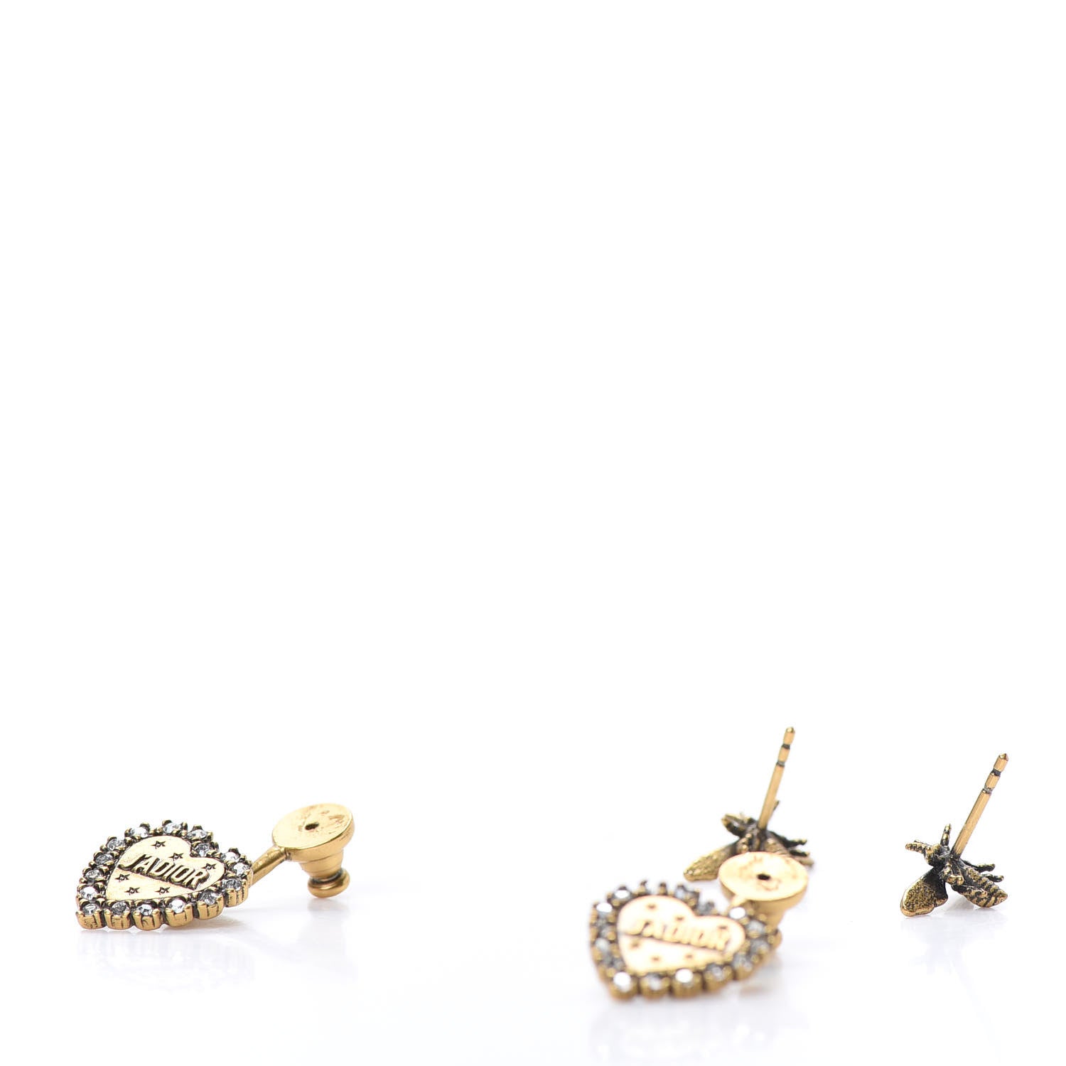 Christian Dior Metal Bee J'Adior Earrings Aged Gold 3 of 5