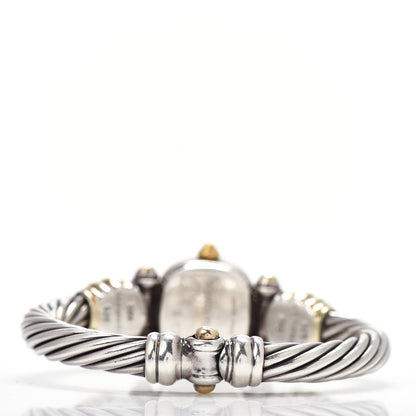 David Yurman Sterling Silver 14K Yellow Gold Mother of Pearl 21mm Classic Cable Quartz Watch 3 of 4