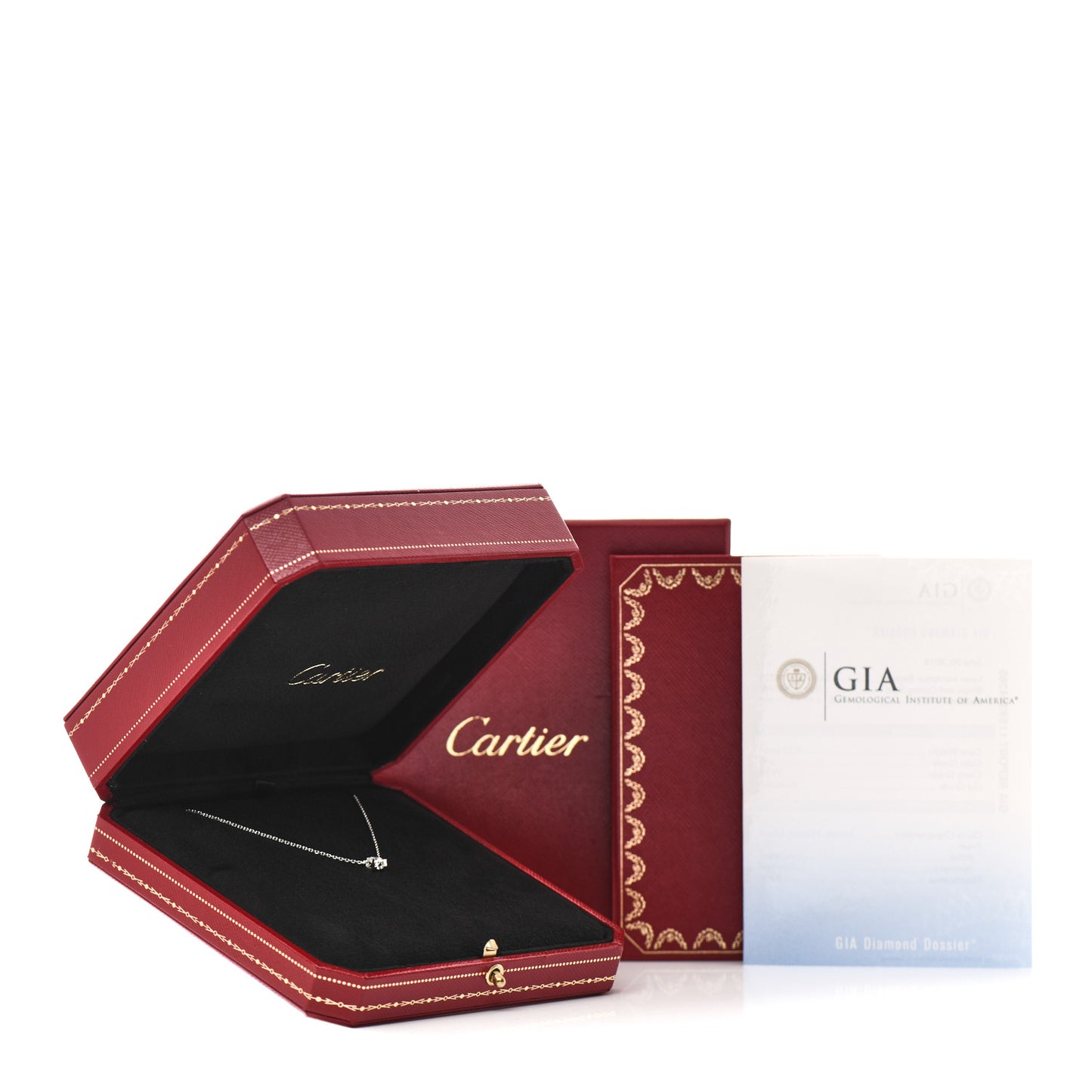 18K White Gold Diamond .33ct C De Cartier Pendant Necklace