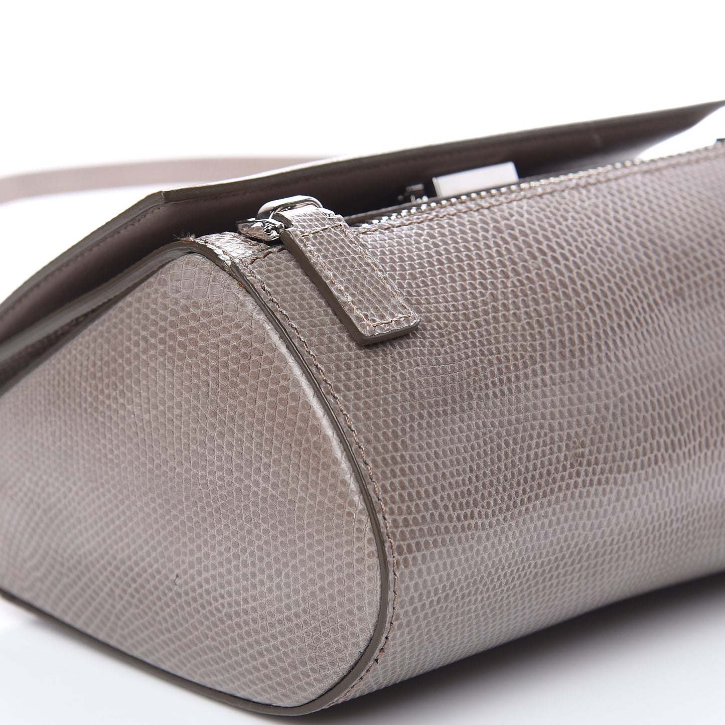 Calfskin Lizard Embossed Mini Pandora Box Crossbody Bag Mastic