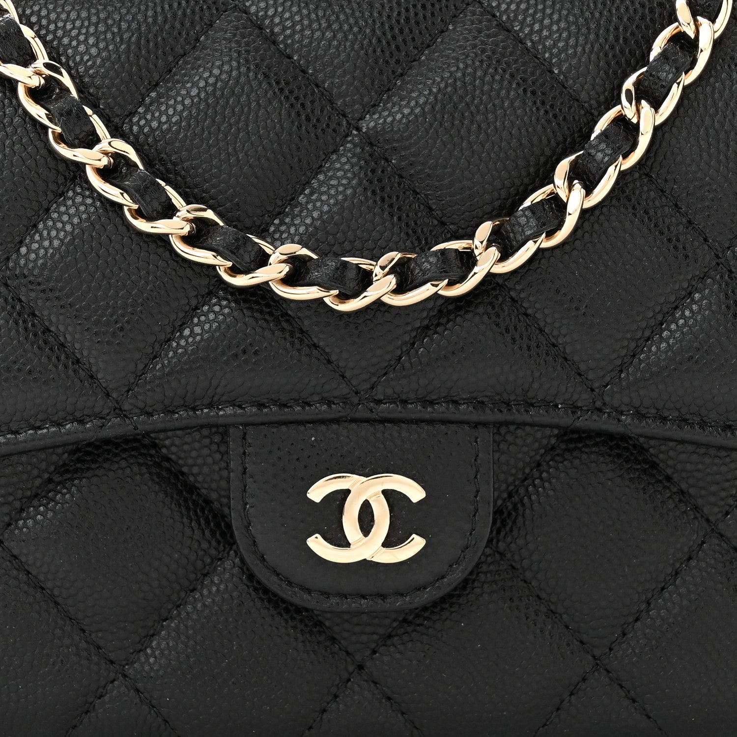 Chanel Caviar Quilted Flap Phone Holder With Chain Black 9 of 12