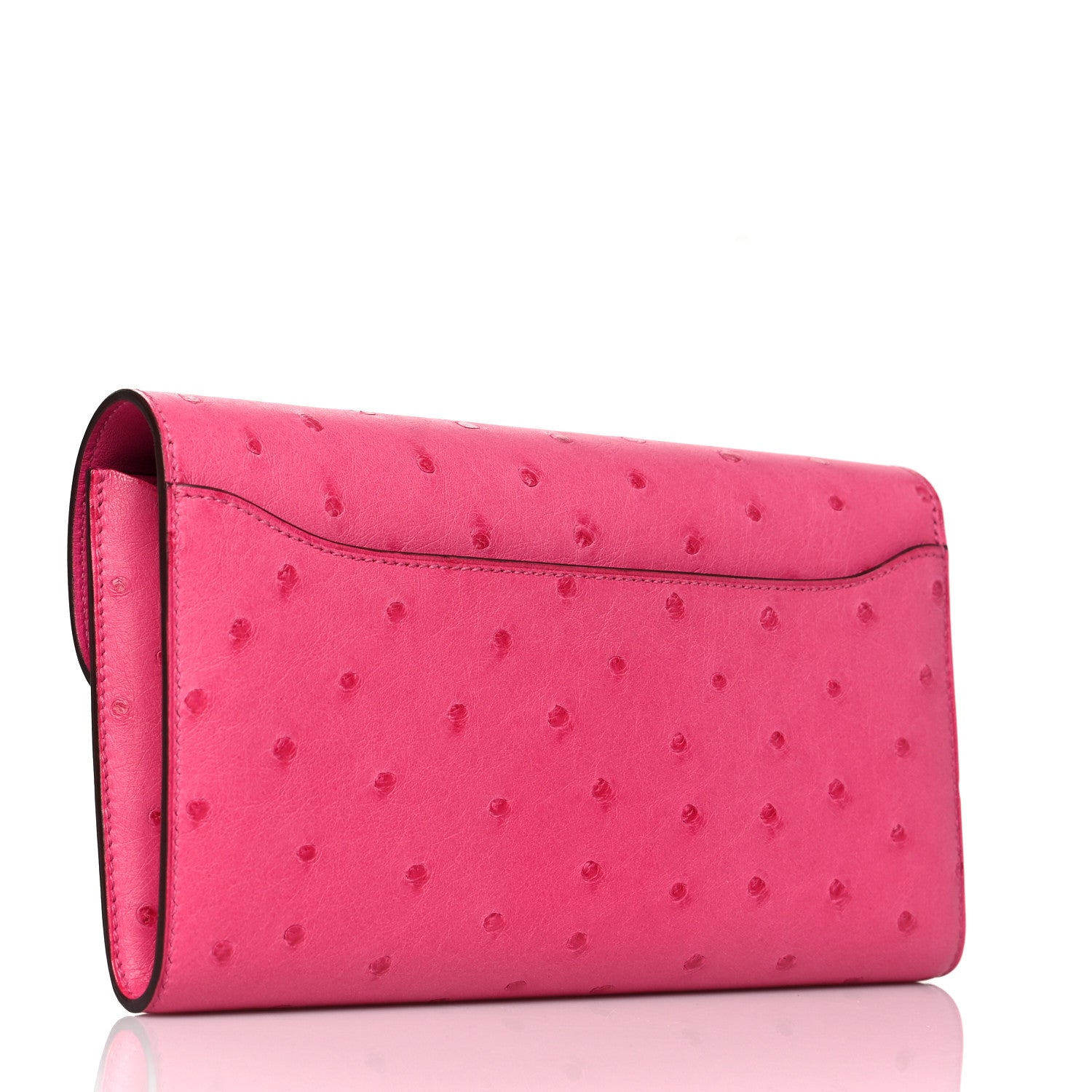 Hermes Ostrich Constance Long Wallet Rose Tyrien 3 of 10