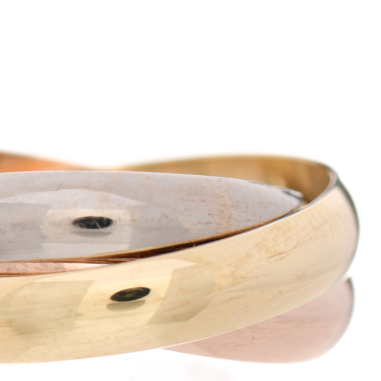 18K Pink Yellow White Gold Classic Trinity Ring 48 4.5