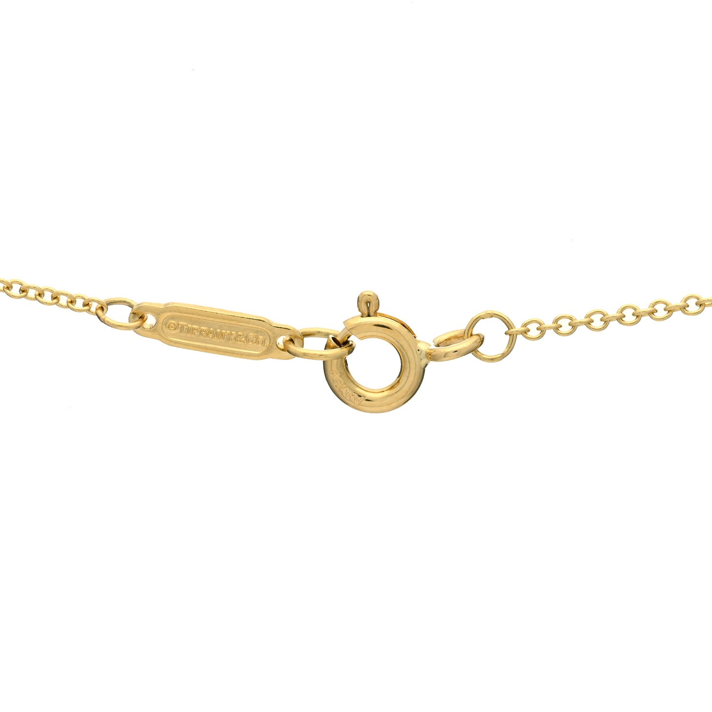 18K Yellow Gold Diamond Small T Smile Pendant Necklace