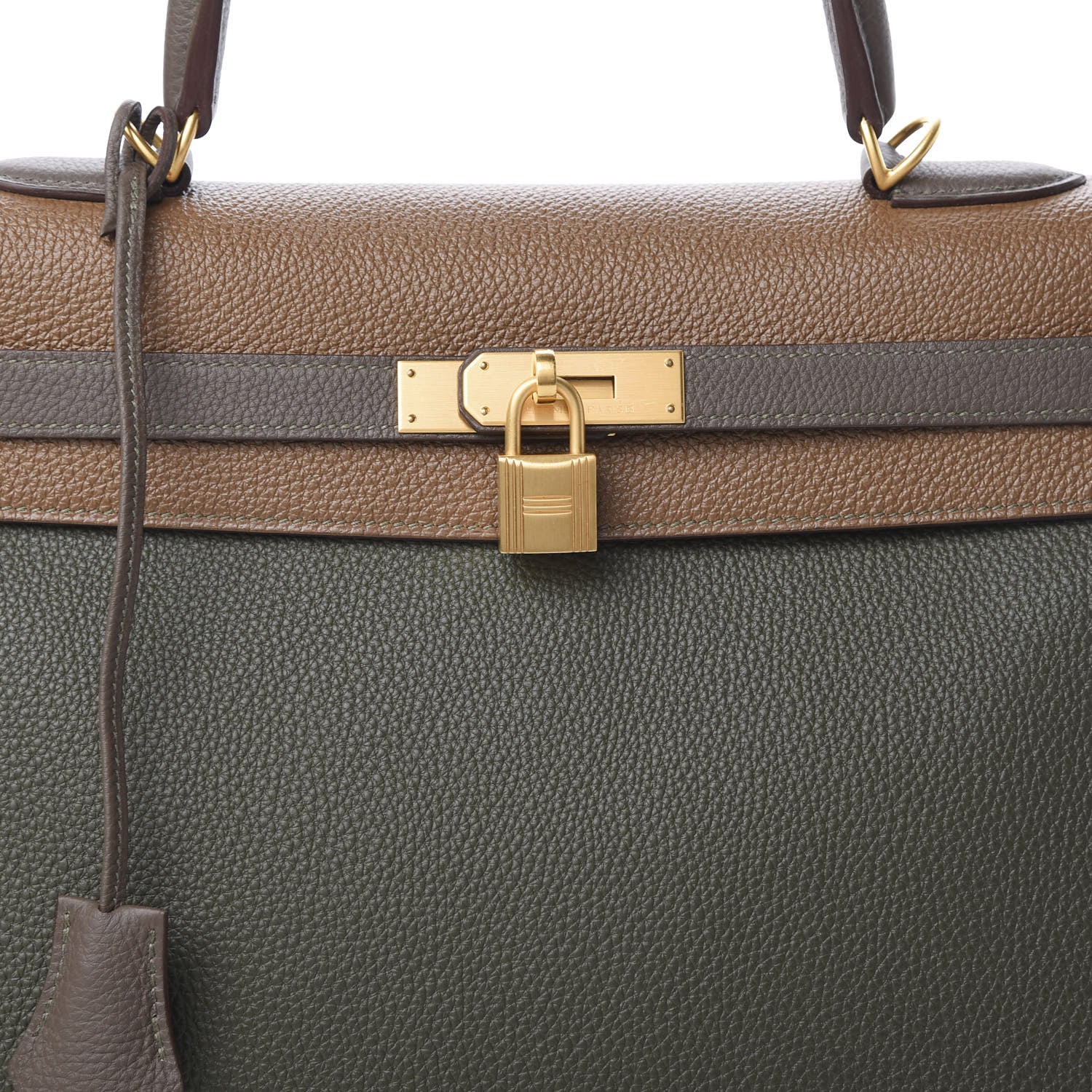Hermes Togo Horseshoe Kelly Retourne 35 Vert Olive Eucalyptus Origan 8 of 11