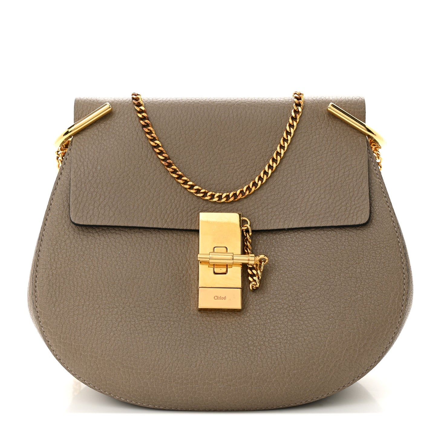 Grained Lambskin Drew Shoulder Bag Motty Grey