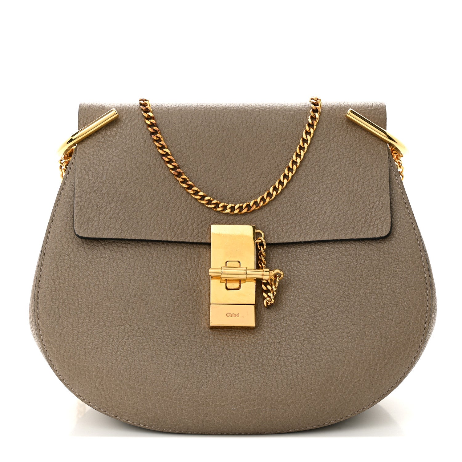 Chloe Grained Lambskin Drew Shoulder Bag Motty Grey 1 of 10