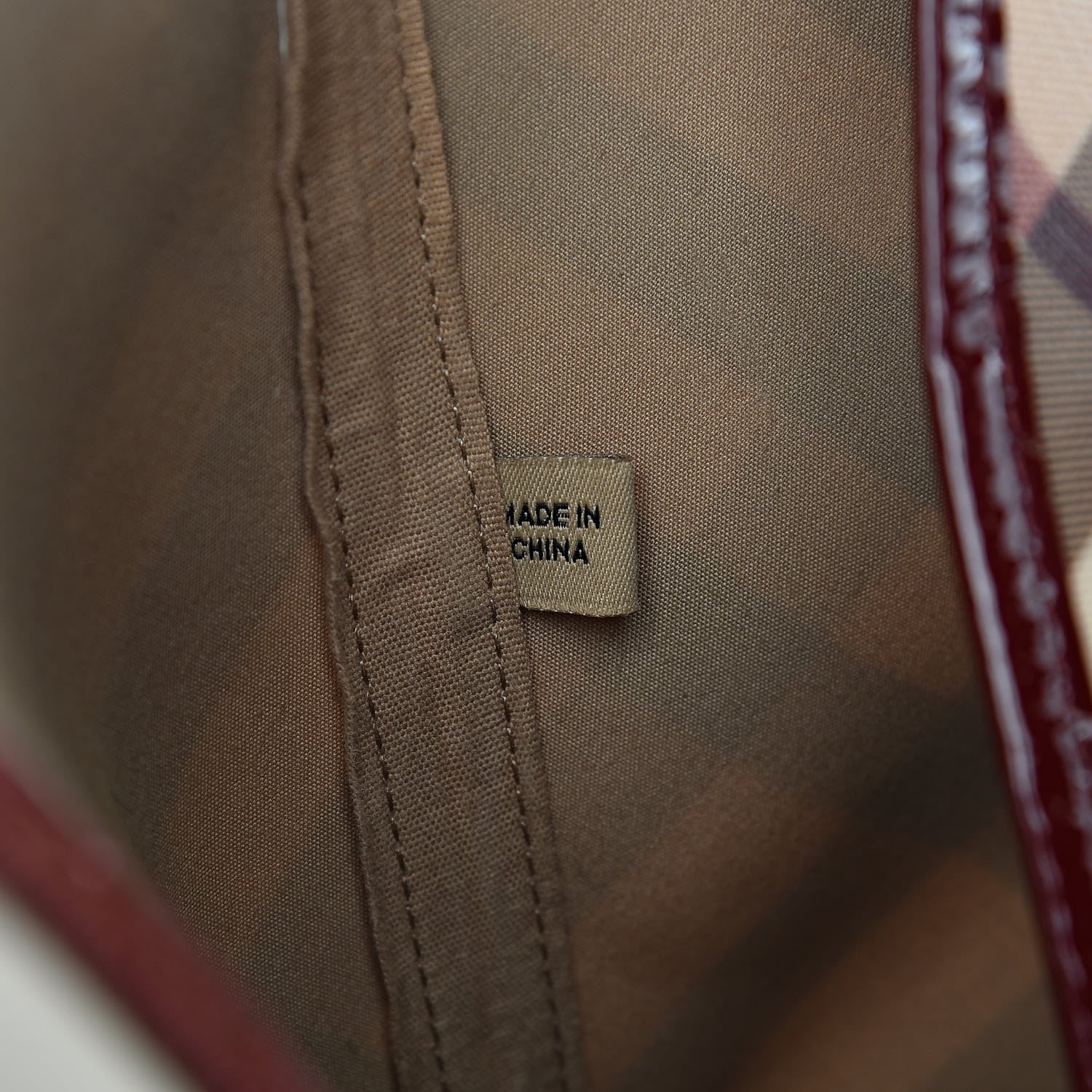 Burberry Supernova Check Small Nickie Tote Berry Red 9 of 15