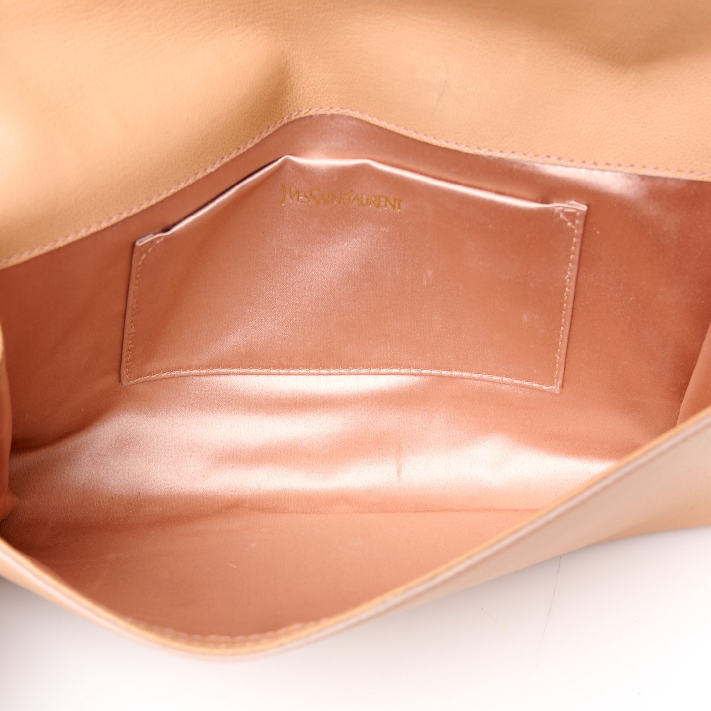 Textured Calfskin Monogram Large Belle De Jour Clutch Beige