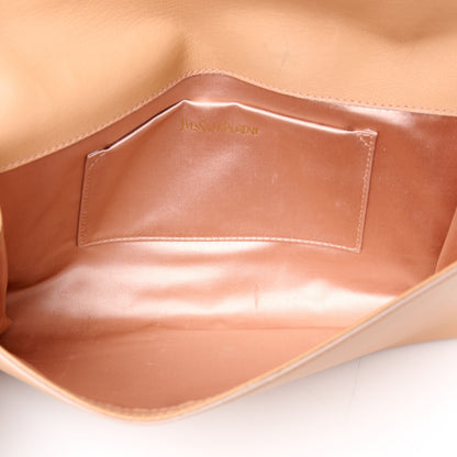 Saint Laurent Textured Calfskin Monogram Large Belle De Jour Clutch Beige 5 of 9