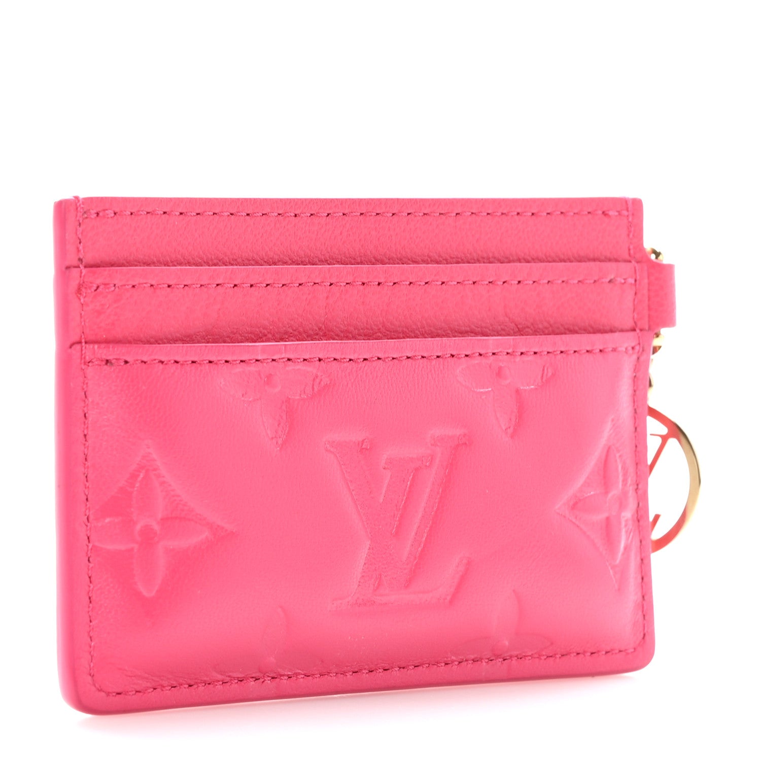 Louis Vuitton Lambskin Embossed Monogram Coussin Card Holder Bougainvillier 3 of 7