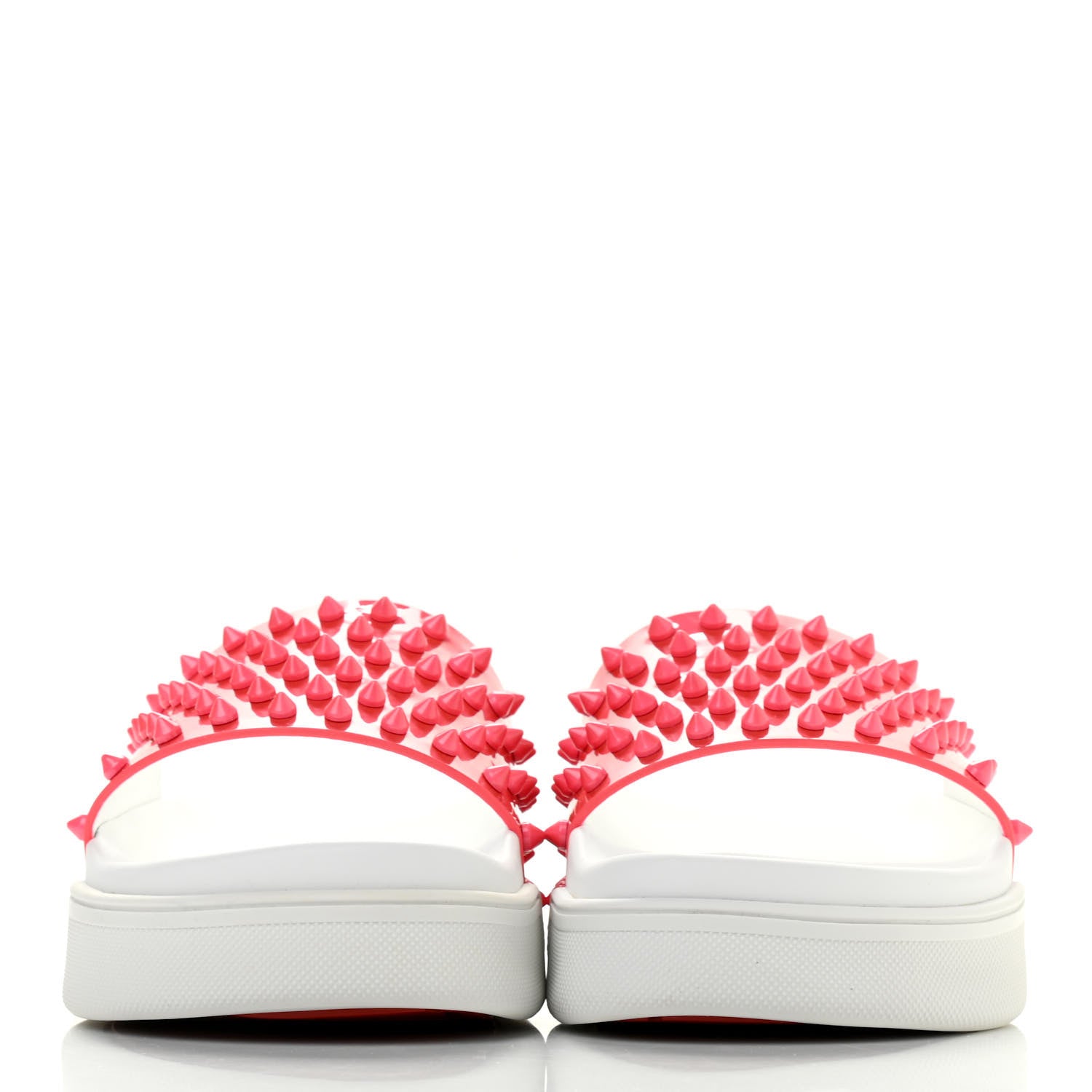 Christian Louboutin Calfskin Donna Studded Pool Fun Platform Flat Slide Sandals 39 Floride 2 of 9