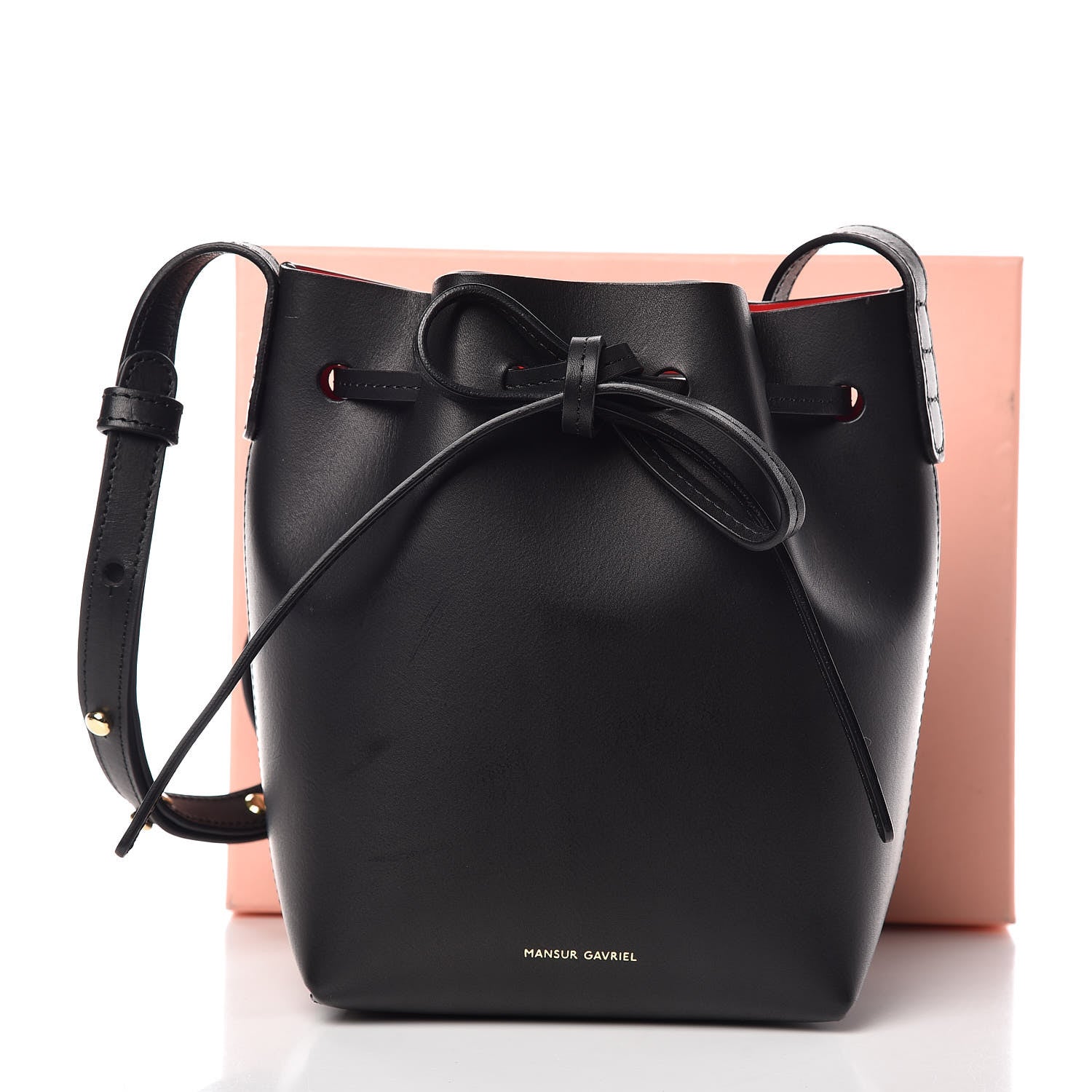 Mansur Gavriel Calfskin Mini Mini Bucket Bag Black Flamma 8 of 8
