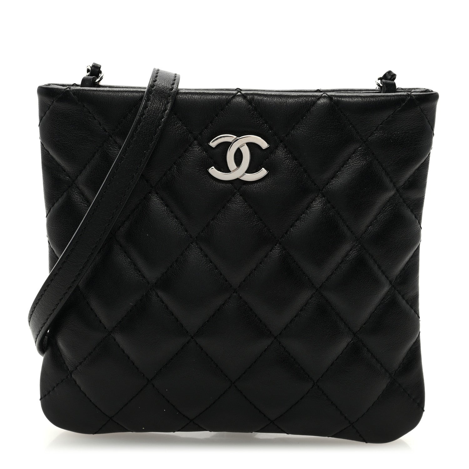 Chanel Lambskin Quilted Crossbody Bag Black 1 of 9