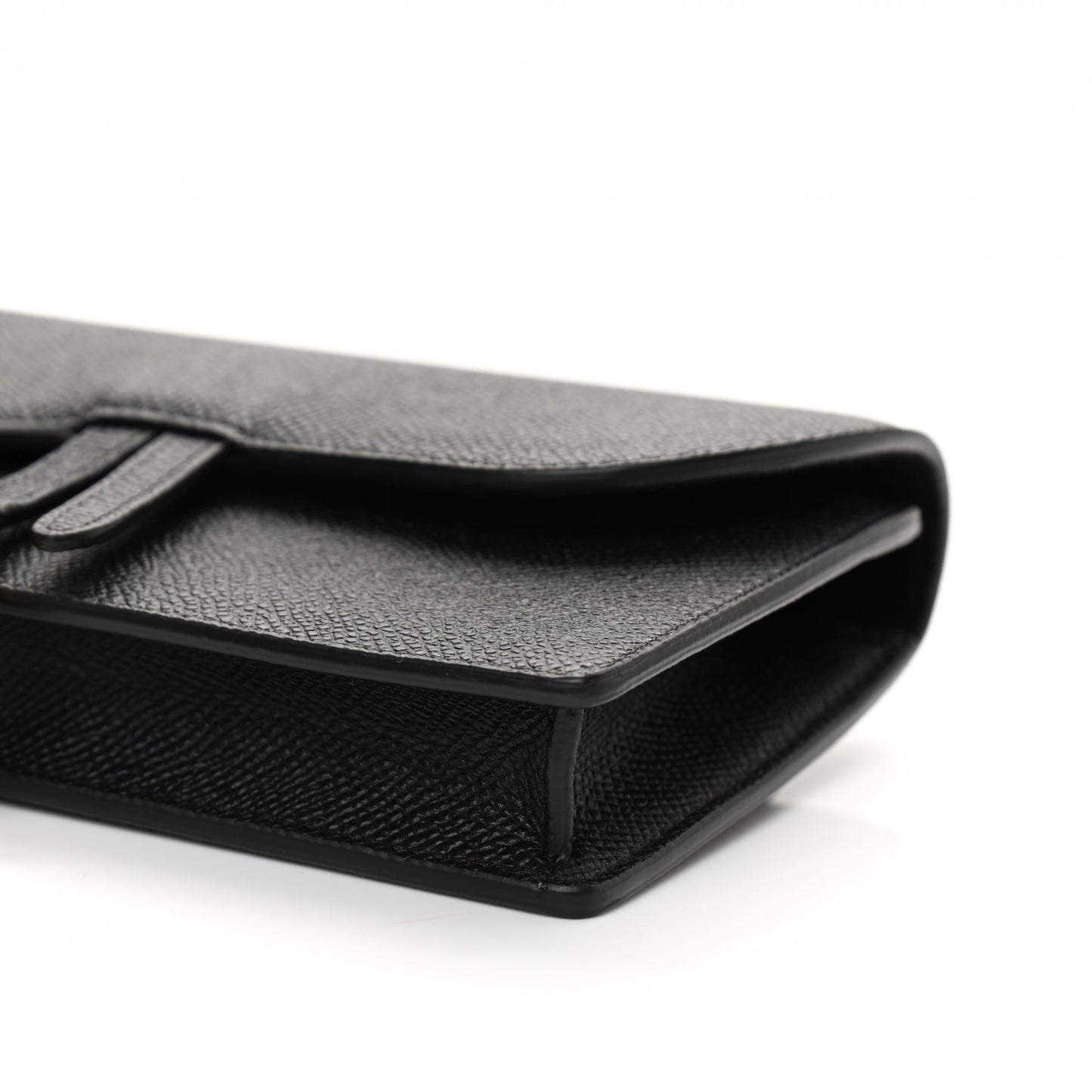 Grained Calfskin Saddle Belt Bag Black
