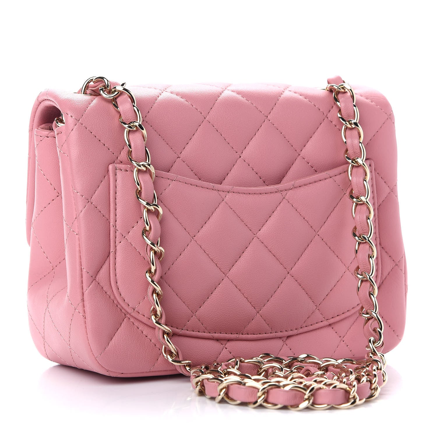 Chanel Lambskin Quilted Mini Square Flap Pink 2 of 9