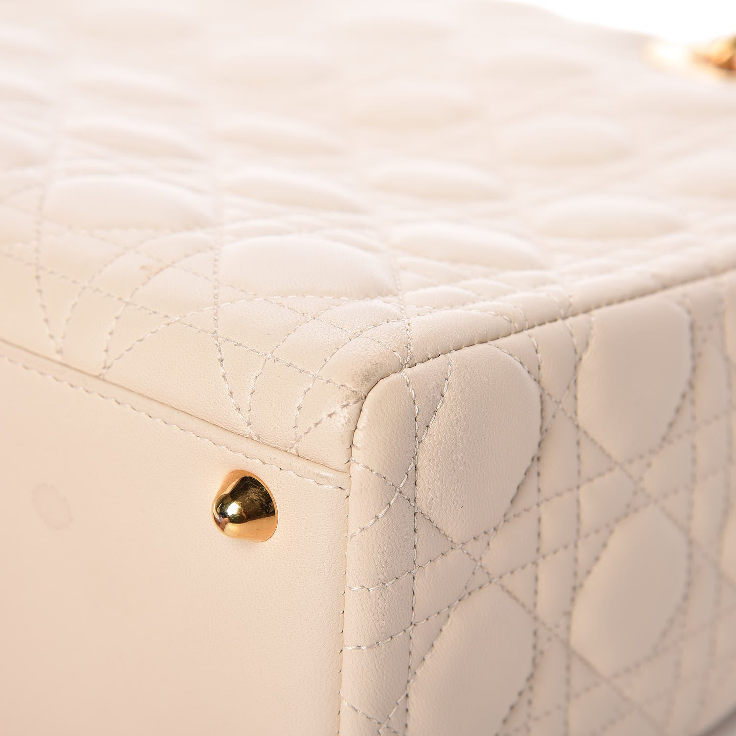 Christian Dior Lambskin Cannage Large Lady Dior Light Beige 15 of 20