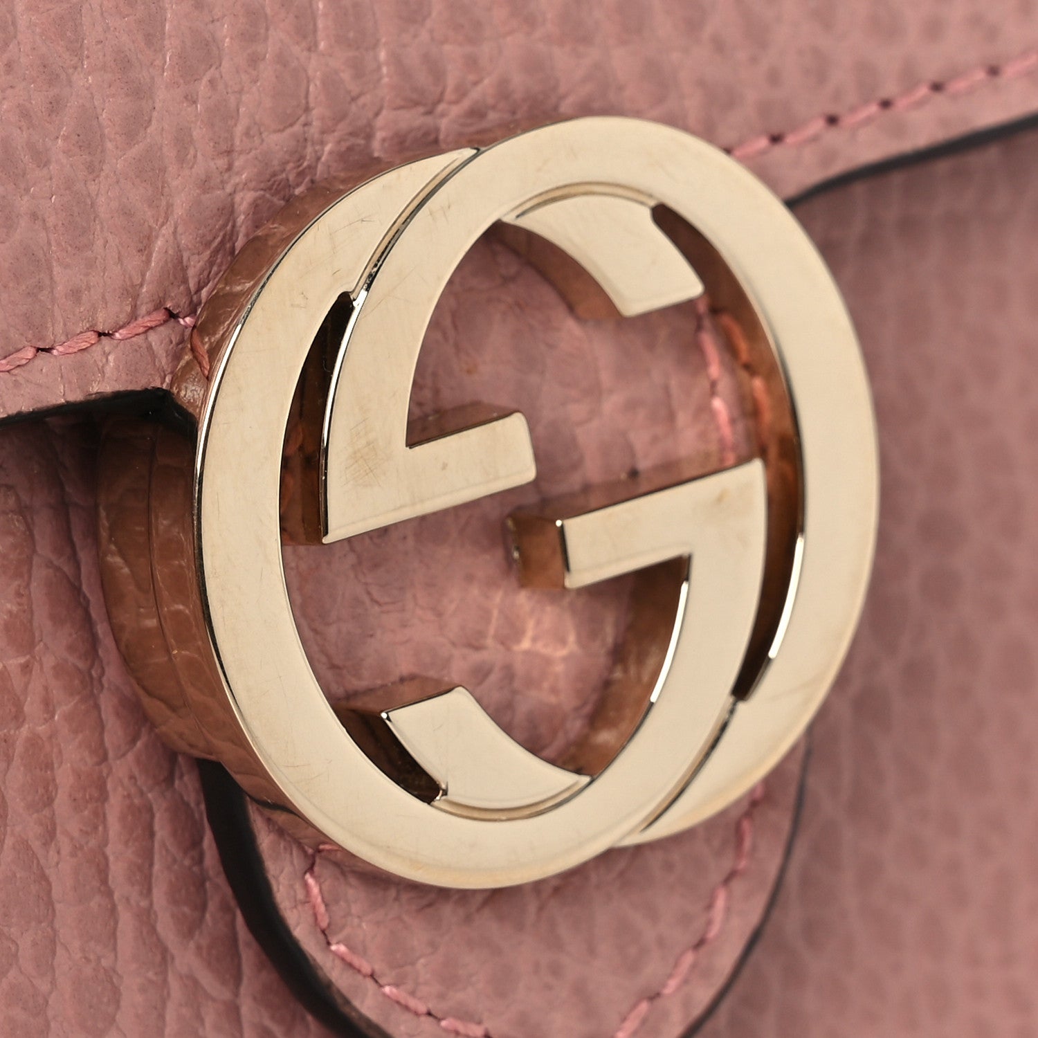 Gucci Dollar Calfskin Interlocking G Chain Wallet Soft Pink 11 of 14