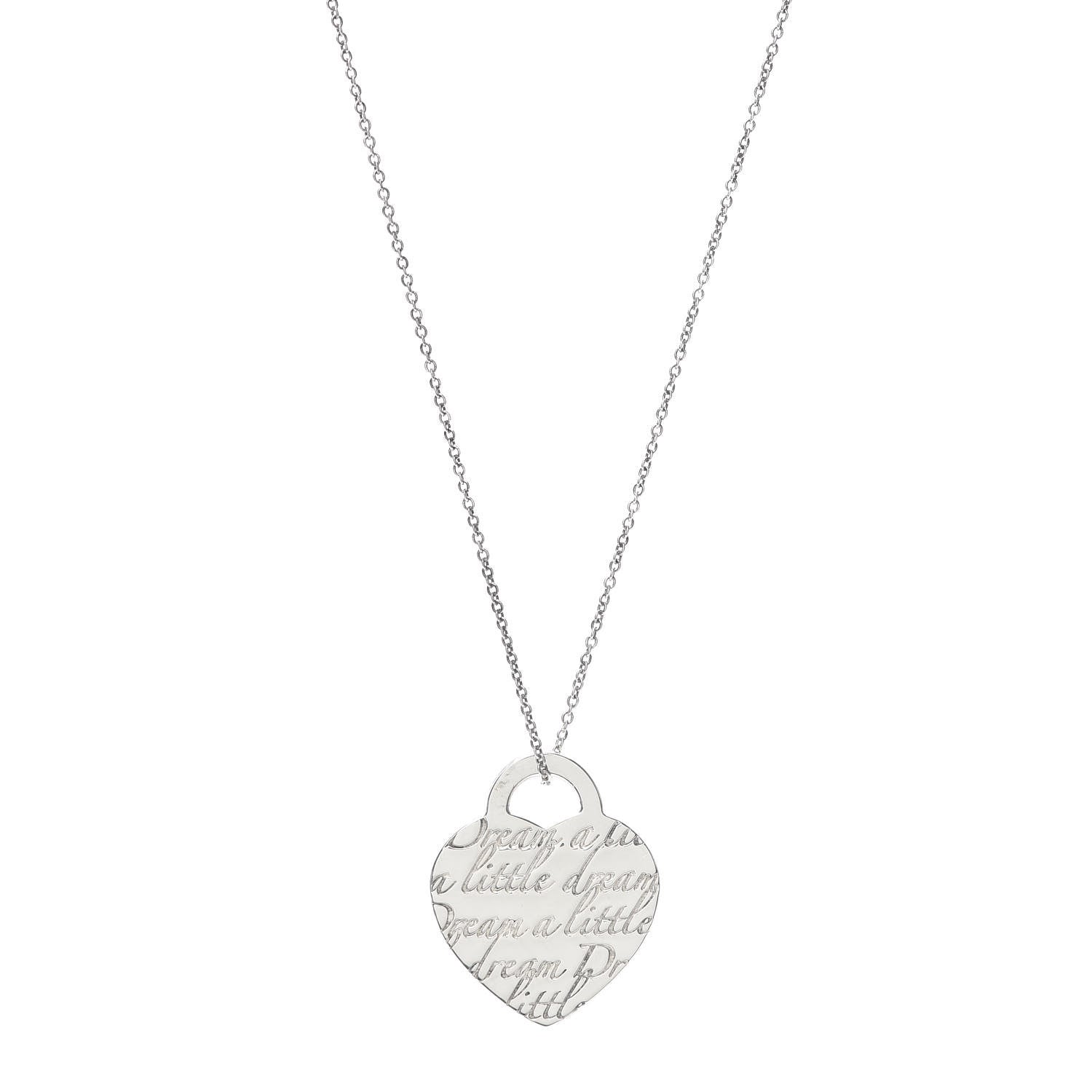 Tiffany Sterling Silver Dream A Little Dream Heart Pendant Necklace 1 of 5