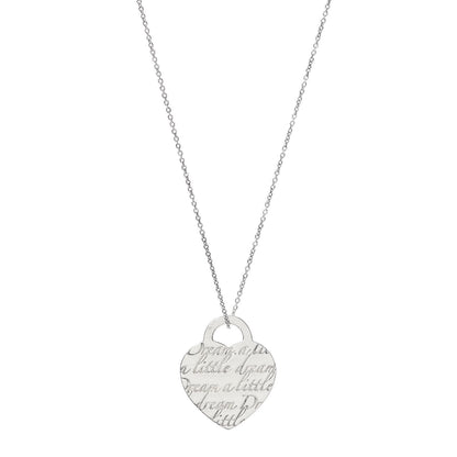 Tiffany Sterling Silver Dream A Little Dream Heart Pendant Necklace 1 of 5