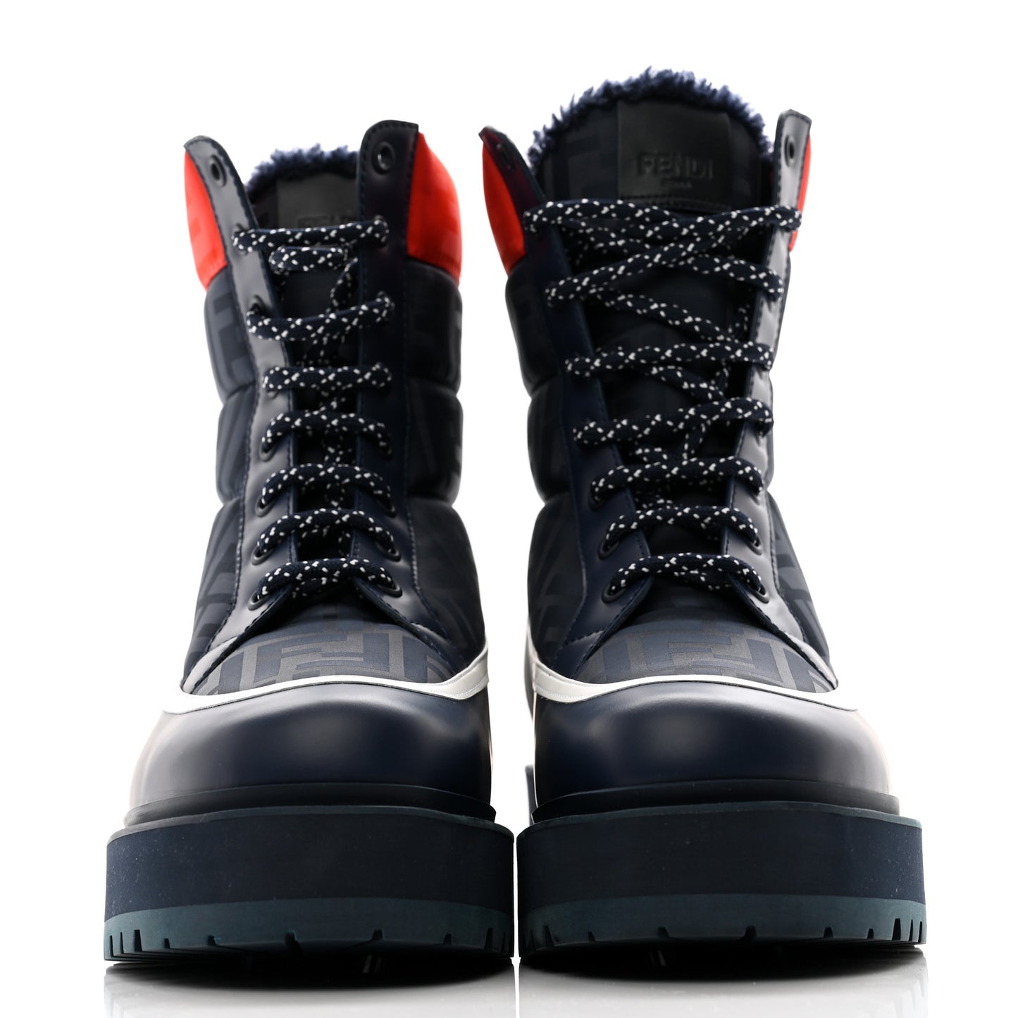 Vitello Nylon FF Biker Boots 40.5 Navy Red