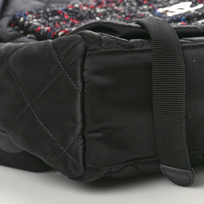 Chanel Tweed Nylon Quilted Astronaut Essentials Backpack Black Multicolor 9 of 10