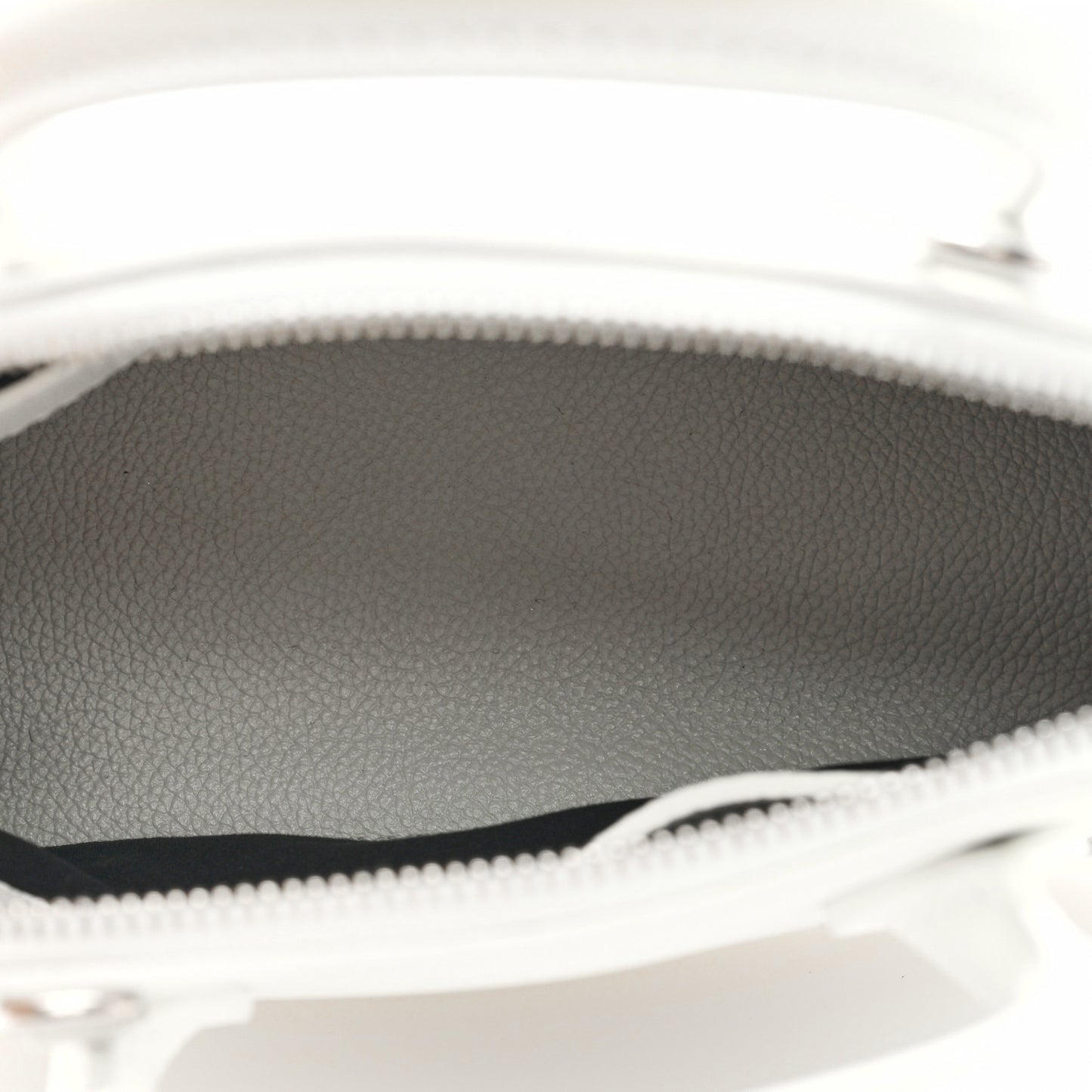 Grained Calfskin XXS Ville Top Handle Bag White Black