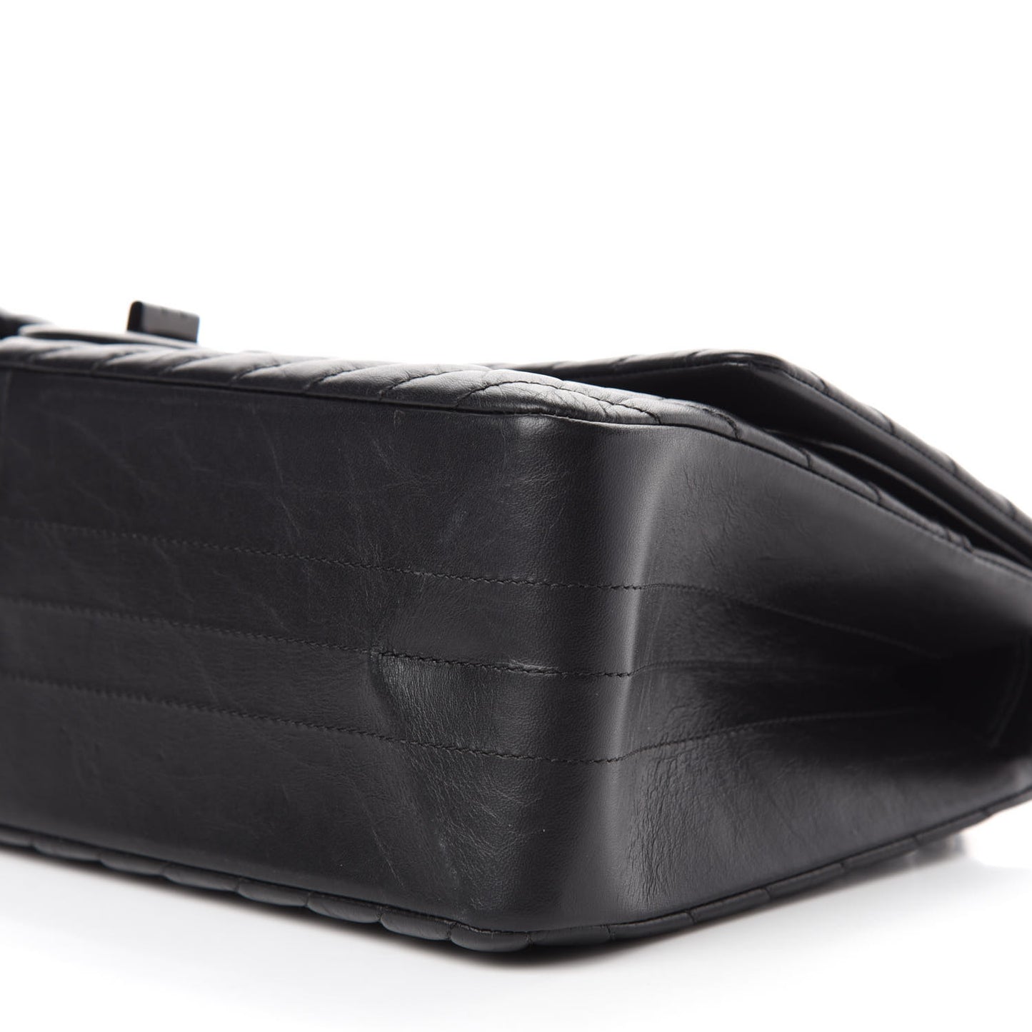 Aged Calfskin Chevron Quilted 2.55 Reissue 227 Flap So Black