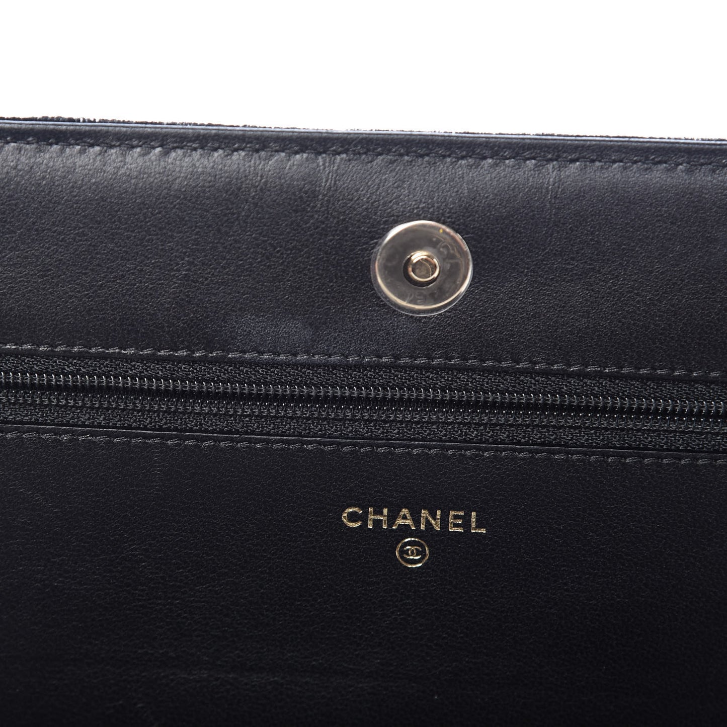 Velvet Pearl Diamond Embellished Wallet On Chain WOC Black