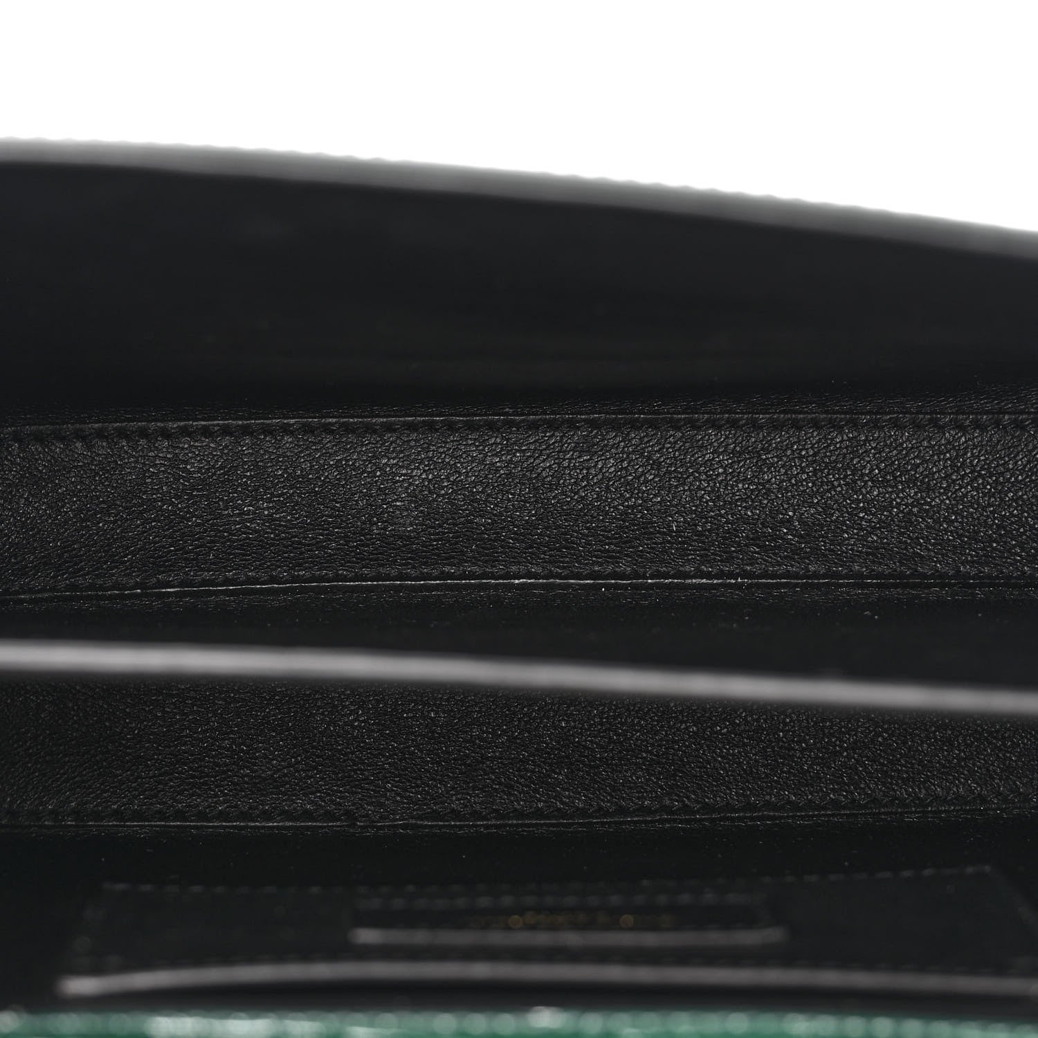 Saint Laurent Calfskin Crocodile Embossed Mini Classic Monogram Cassandra Top Handle Green 5 of 9