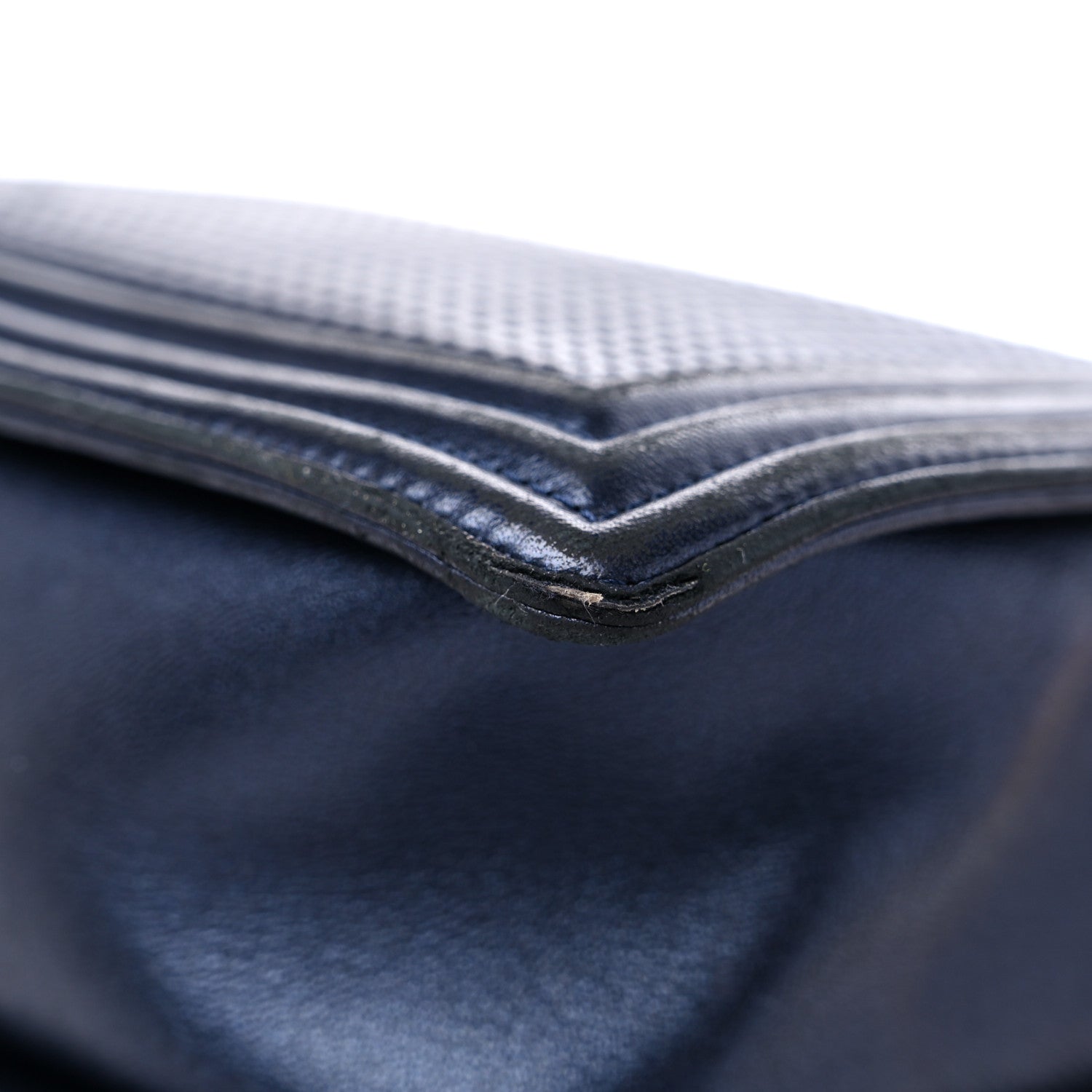 Chanel Lambskin Embossed New Medium Boy Cube Flap Navy 11 of 16