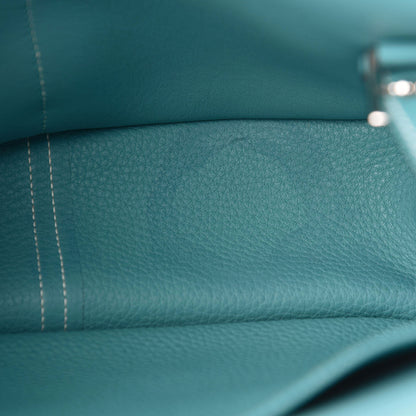 Hermes Taurillon Clemence Halzan 31 GM Bleu Jean 9 of 14