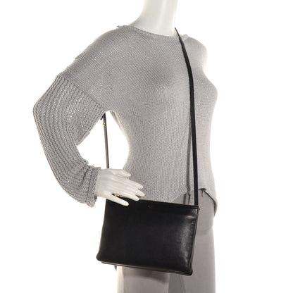 Celine Lambskin Large Trio Crossbody Bag Black 2 of 8
