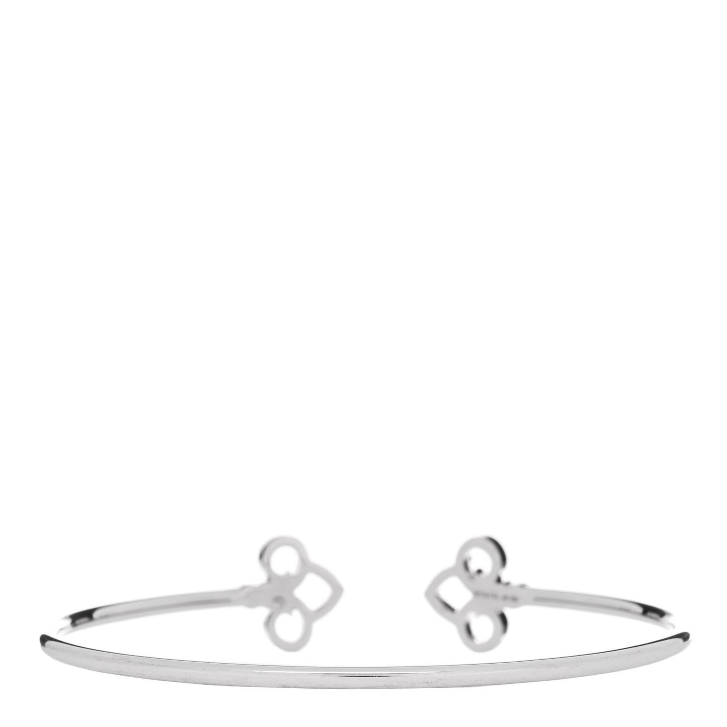 18K White Gold Diamond Fleur De Lis Wire Bracelet