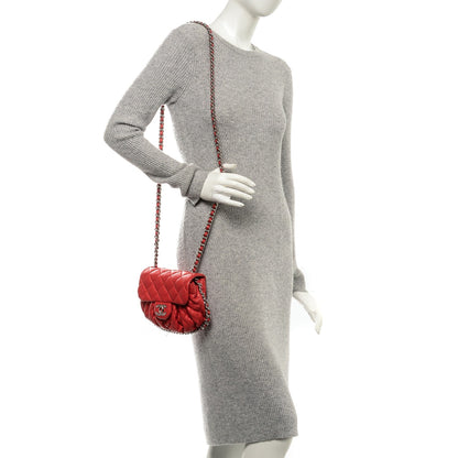 Chanel Washed Lambskin Quilted Mini Chain Around Flap Red 2 of 7