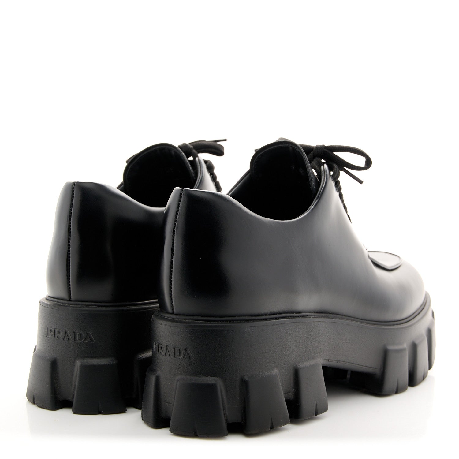 Prada Spazzolato Rois Monolith 55mm Derby Loafers 39 Black 5 of 8